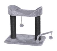 duvoplus, Árbol de Gato Tokio 49,5 x 34,5 x 46 cm, Color Gris, con Hamaca y Pelota de Juego, Felpa y sisal de Calidad, en Formato Compacto, amortigua el Instinto de raspado de tu Gato