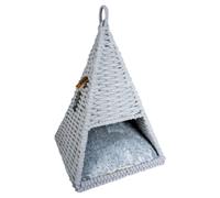 Duvo + Tipi Oyster Gris 37x37x55 CM para Perros Pequeños Cama Cuerda de Algodón