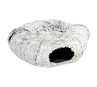 Duvo + Túnel de Gato & Donutbett Snug Gris Claro,80x80 CM,Super Suave,Plegable