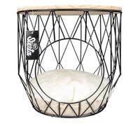 duvoplus 676-460290 - Cesta Redonda de Metal con Tablero (700 g), Color Negro