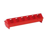 duvoplus, Comedero para Aves de Corral de Plástico Agujeros Redondos 51x12x11,5cm Rojo, Pájaros, Rojo, Pollo
