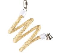 duvoplus, Cuerda en Espiral de sisal con Campana S - 96x19x19cm Beige, Pájaros, Beige, Pájaros