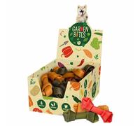 Duvoplus, Garden Bites Vegan Bones Large 11 cm, Pantalla de 42 Gramos, Colores Mezclados, para Perros, Deliciosos Snacks Vegetarianos, sin Gluten, Dental Care para un Aliento Fresco