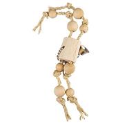 duvoplus, Juguete con Cuerda sisal y Perlas de Madera 30x15x5,5cm Beige, Pájaros, Beige, Pájaros