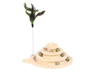 duvoplus, Spin 'n Play Cat Toy 26x26x13,5cm Color Madera, Juguete, Color Madera, Gato