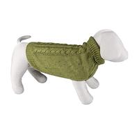 duvoplus, Suéter para Perro Acogedor M - 50 cm Verde, suéter de Punto con patrón retorcido, fácil de Poner por la Cabeza, 100% Lana acrílica, Dispone de Dos Agujeros para Las Patas Delanteras