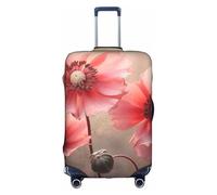 DUWAA 3 fundas de equipaje de viaje con estampado de flores coloridas, impermeable, a prueba de polvo, protector de equipaje elástico, Blanco, XL