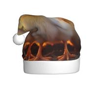 DUWAA A Brood Of Chickens7 - Sombrero de Papá Noel de felpa suave para adultos, sombrero de fiesta de Navidad con pompón, para Navidad, Año Nuevo, fiesta festiva