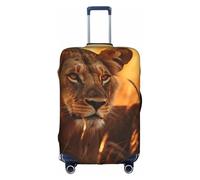 DUWAA African Animals2 - Funda elástica para maleta, para maleta, para maleta de 45,7 a 81,3 cm, accesorios de viaje, Blanco, M