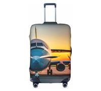 DUWAA Aircraft Plane At Sunsets - Funda elástica para maleta, se adapta a maletas de 18 a 32 pulgadas, accesorios de viaje, Blanco, M
