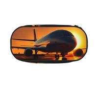 DUWAA Airplane at Sunset Print - Estuche de papelería funcional portátil, estuche para lápices, estuche ligero para lápices