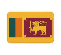 DUWAA Alfombra con estampado de la bandera de Sri Lanka de 60 x 40 cm, alfombra de terciopelo de cristal suave con puntos antideslizantes, antirizos y bordes antideshilachados