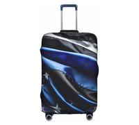 DUWAA American Thin Blue Line Flag3 - Funda para equipaje de viaje, impermeable, a prueba de polvo, protector elástico para equipaje, Blanco, L