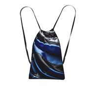 DUWAA American Thin Blue Line Flag3 - Mochila plegable con cordón, bolsa de cuerda, bolsa de playa, mochila de viaje, bolsa de gimnasio antidesgarros