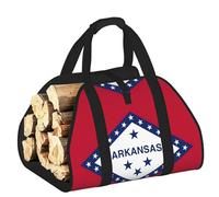 DUWAA Arkansas State Flag Print Large Fire Wood Sling Carrier con asas para un fácil transporte y estufa de leña, 48 x 101 cm
