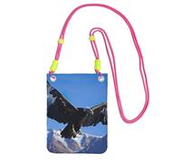 DUWAA Bald Eagle1 - Bolso cruzado pequeño con estampado para mujer, a la moda, bolso para teléfono con correa ajustable, para senderismo, viajes, Fucsia, Talla única