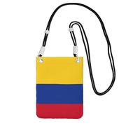 DUWAA Bandoleras pequeñas con estampado de bandera de Colombia para mujer, a la moda, monedero para teléfono con correa ajustable, para senderismo, viajes, Negro -, Talla única