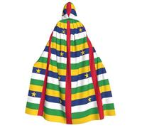DUWAA Bata de mago con estampado de bandera de África Central para hombre, disfraz de Halloween, uniforme medieval, capa de mago