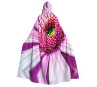 DUWAA Bata de mago con estampado de flores tropicales rosadas para hombre, disfraz de Halloween, uniforme medieval, capa de mago