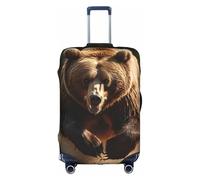 DUWAA Bear Running1 - Funda elástica para equipaje, funda protectora para maleta de 18 a 32 pulgadas, accesorios de viaje, Blanco, XL