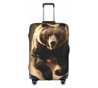 DUWAA Bear Running3 - Funda para equipaje de viaje, impermeable, a prueba de polvo, protector elástico para equipaje, Blanco, S