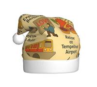 DUWAA Berlin See Travel Guide - Sombreros de fiesta de Navidad de felpa suave, sombrero de vacaciones, Gorros de Navidad para adultos, para Año Nuevo