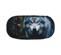 DUWAA Blue Eyes Wolf1 - Estuche de papelería funcional, portátil, estuche ligero para lápices