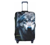 DUWAA Blue Eyes Wolf1 - Funda para equipaje de viaje, impermeable, a prueba de polvo, protector elástico para equipaje, Blanco, S