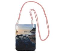 DUWAA Bolsa cruzada con estampado de redes de pesca para mujer, bolso de hombro, bolsa de viaje para deporte, mini bolsa de teléfono, cartera para teléfono, Rosado, Talla única