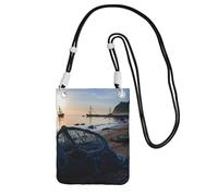 DUWAA Bolsa cruzada con estampado de redes de pesca para mujer, bolso de hombro, bolsa de viaje para deporte, mini bolsa de teléfono, cartera para teléfono, Negro -, Talla única