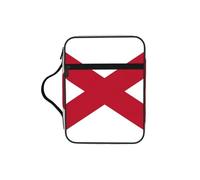 DUWAA Bolsa de cosméticos multifuncional con estampado de bandera del estado de Alabama con asa, estuche impermeable con compartimentos