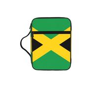 DUWAA Bolsa de cosméticos multifuncional con estampado de la bandera de Jamaica, con asa, impermeable, con compartimentos