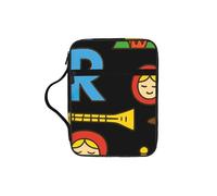 DUWAA Bolsa de cosméticos multifuncional con estampado de símbolos culturales rusos con asa, estuche impermeable con compartimentos