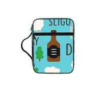 DUWAA Bolsa de cosméticos multifuncional con estampado de símbolos irlandeses con asa, impermeable, con compartimentos