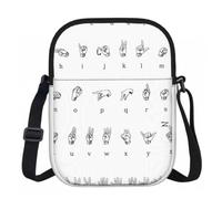 DUWAA Bolso bandolera Oxford con estampado de alfabeto, resistente al agua, ajustable, para mujer, viajes, uso diario
