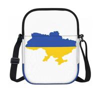 DUWAA Bolso bandolera Oxford con estampado de mapa de la bandera de Ucrania, bolso bandolera ajustable resistente al agua para mujer, viajes, uso diario