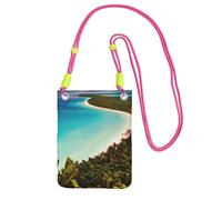 DUWAA Bolso cruzado con estampado de isla de Cuba para mujer, bolso de hombro, bolsa de viaje, mini bolsa de teléfono, cartera para teléfono, Fucsia, Talla única