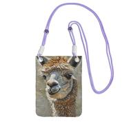 DUWAA Bolso cruzado con estampado de llama de alpaca para mujer, bolso de hombro, bolsa de viaje, mini bolsa de teléfono, cartera para teléfono, Púrpura, Talla única