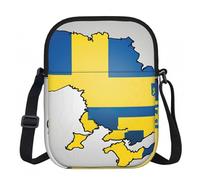 DUWAA Bolso cruzado Oxford con estampado de bandera de Ucrania Map02 para mujer, 15 x 21 cm, resistente al agua, con cremallera