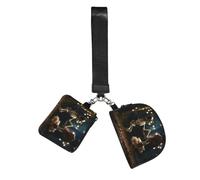DUWAA Bolso de muñeca pequeño con estampado de esqueleto bailando, bolsa de muñeca de viaje, llavero con hebillas desmontables