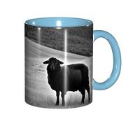 DUWAA Bonita taza de cerámica con estampado de cordero de oveja con caja de regalo, hermosas tazas de café para regalo de cumpleaños, café y leche, 6 colores