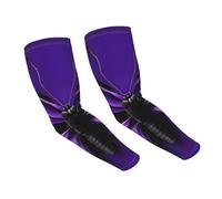 DUWAA Bonitas mangas de compresión con estampado de mariposas moradas para correr, protección UV, para hombres y mujeres