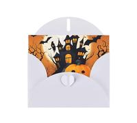 DUWAA Business Happy-halloween-vector 1 impresión tarjetas de felicitación para clientes y clientes, empleados adultos, saludos festivos, 10 x 15 cm