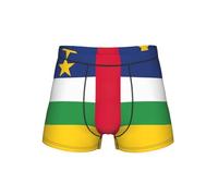 DUWAA Calzoncillos suaves con estampado de bandera de África Central con bolsa en forma de U 3D, ropa interior de tela que absorbe la humedad, para hombre, S-4XL, Negro, S