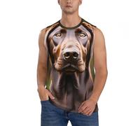 DUWAA Camiseta sin mangas para hombre, con estampado de labrador retriever, color marrón, camiseta deportiva para correr y gimnasio, Negro, XXX-Large