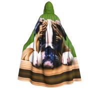 DUWAA Capa con capucha con estampado de cachorro de bulldog unisex, capa medieval, bata de mago, capa renacentista, disfraz de Halloween