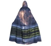 DUWAA Capa con capucha con estampado de paisaje de trueno para hombres y mujeres, capa con capucha, unisex, disfraz de bruja vampiro de Halloween
