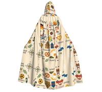 DUWAA Capa con capucha con estampado de símbolos culturales de Alemania para hombres y mujeres, disfraz unisex de bruja y vampiro para Halloween