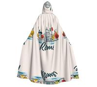 DUWAA Capa con capucha de paisaje urbano de Roma con estampado italiano para hombres y mujeres, capa con capucha, disfraz unisex de bruja y vampiro para Halloween