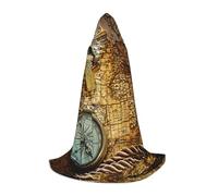 DUWAA Capa con capucha para Halloween, diseño de brújula y mapa del mundo antiguo, estilo medieval para fiestas de Navidad, disfraces de cosplay